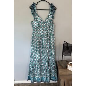 NWT Lucky Brand Sleeveless Cotton Maxi Dress Women's Size XL Boho Cottagecore